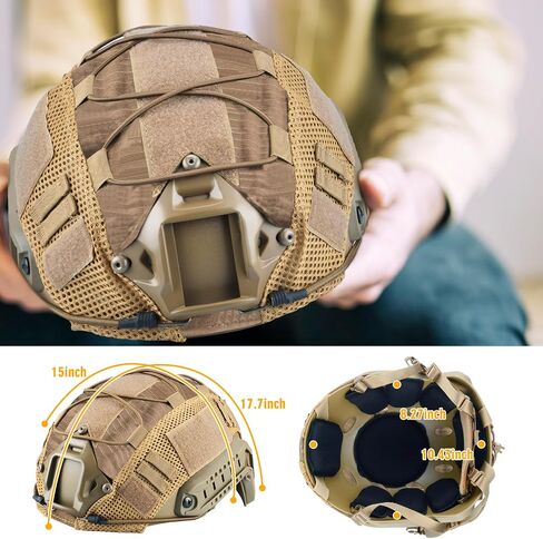 ActionUnion Tactical Airsoft Paintball Fast Helmet with Cover PJ Type Adjustable Protective NVG Mount for Sports Hunting Shooting in Kuwait