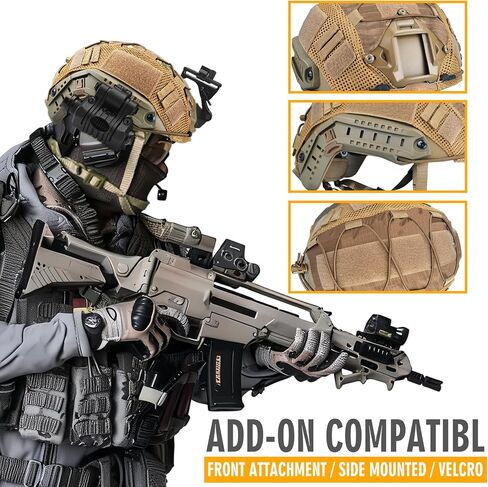 ActionUnion Tactical Airsoft Paintball Fast Helmet with Cover PJ Type Adjustable Protective NVG Mount for Sports Hunting Shooting in Kuwait