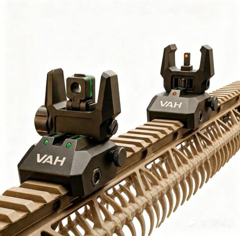 Tactical Flip Up Sights Airsoft Sight with 2 Pcs 3 Slots Mlock Rail 90 Degree flip up Front and Rear Set, Black Aluminum Alloy Iron + Nylon Construction Accessories in Kuwait