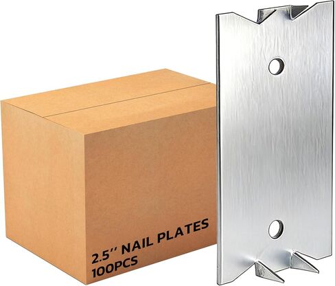 10 PCS 6 x 1.5 Inch Nail Plate for Wood Studs, Metal Cable Protector Plate Safety Nail Plates with Sharp Pointed Prongs, Steel Cable Wire for Protecting Plumbing and Wiring in Kuwait