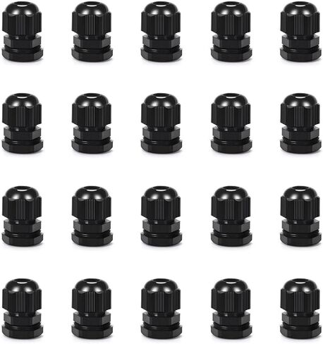Cable Gland 20 Pack Plastic Waterproof Adjustable Connector 5-10mm PG11 Strain Relief Cord Connectors Joints Nylon with Gaskets in Kuwait