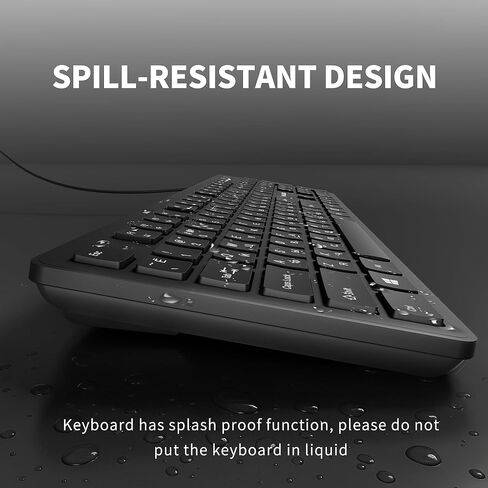 Korean&English Keyboard USB Wired - 104 Keys Full-Size Laser-Etched Letter in Kuwait
