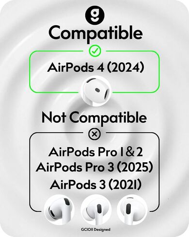 Gcioii 4 Pairs for AirPods 4 Ear Tips Hooks Anti-Slip, Small+Large in Kuwait
