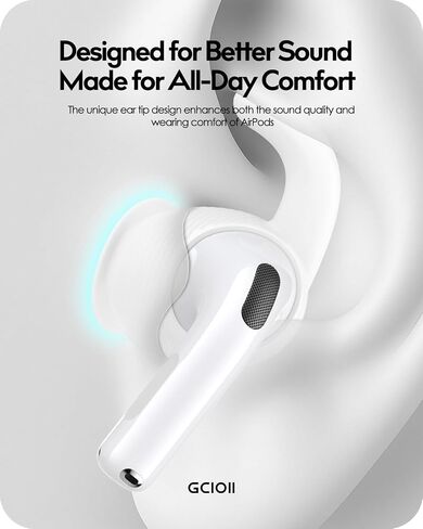 Gcioii 4 Pairs for AirPods 4 Ear Tips Hooks Anti-Slip, Small+Large in Kuwait