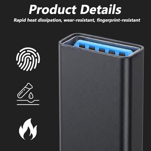 USB 3.0 Female to Female Adapter 2 Pack and USB-A to USB-C Adapter 3 Pack 10Gbps USB 3.1 Bi-Directional USB Extension Connector for Data Sync and Fast Charging in Saudi Arabia