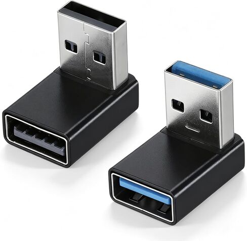 2pcs 90 Degree USB 3.0 Adapter, USB A Male to Female Converter Extender in Saudi Arabia