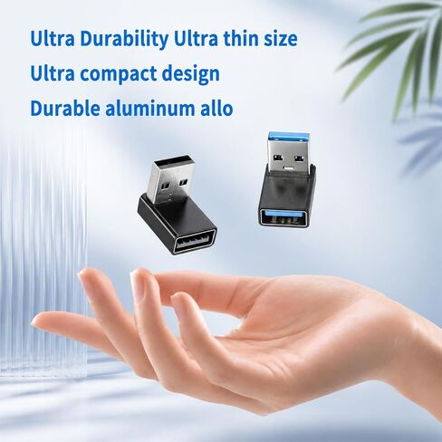 2pcs 90 Degree USB 3.0 Adapter, USB A Male to Female Converter Extender in Saudi Arabia