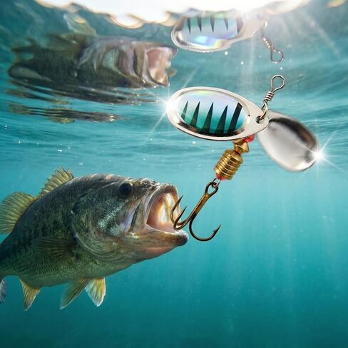 Inline Spinner Baits & Spoon Lures Kit, Fishing Tackle Box in Saudi Arabia