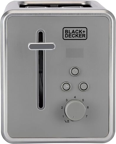 BLACK+DECKER Rapid Toast 2-Slice Digital Toaster, 7 Shades, Stainless Steel in Saudi Arabia