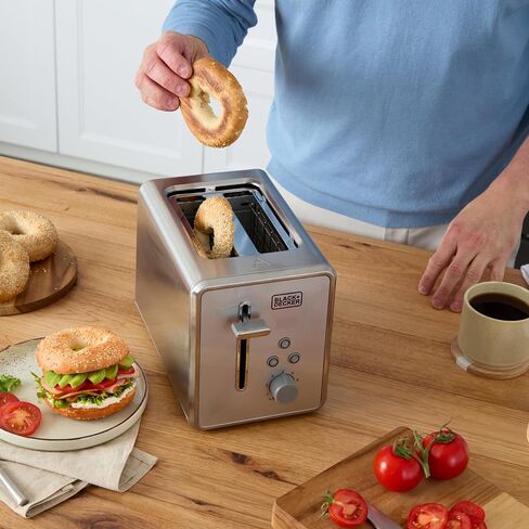 BLACK+DECKER Rapid Toast 2-Slice Digital Toaster, 7 Shades, Stainless Steel in Saudi Arabia