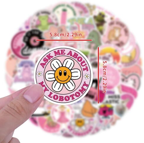 110 PCS Pink Funny Stickers for Adults, Meme Stickers for Women Teens, Waterproof Vinyl Sticker for Wate in Saudi Arabia