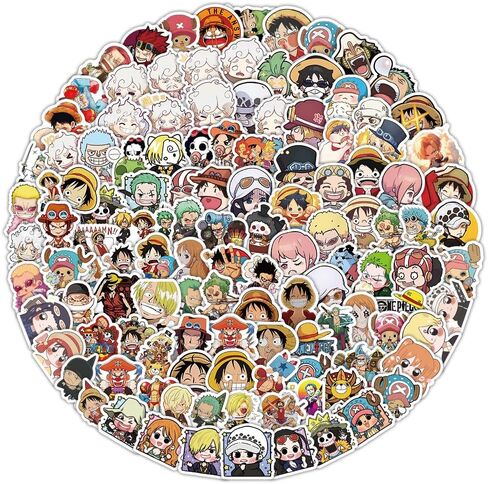 100PCS OP Anime Sticker Pack, Cool Cartoon Vinyl Decals for Laptop Water Bottle Phone Skateboard, Gift for Men Women Fans in Saudi Arabia