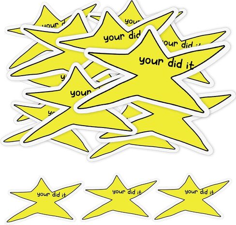 Watersay 200 Pcs Your Did It Star Meme Sticker Bulk Funny Gold Star Decal in Saudi Arabia