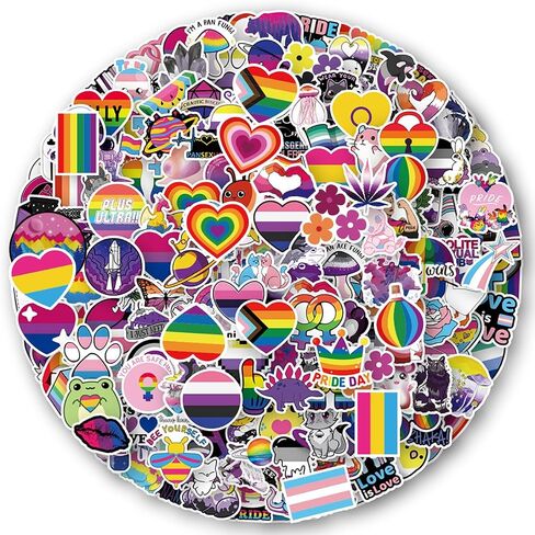 200 PCs LGBT Stickers, LGBTQ Rainbow Love Vinyl Stickers and Decals, Transman Laptop Water Bottle for Hydro Flask, Car,Planner,Skateboard, Kids, Toddlers, Adults, Holiday Gifts Stickers in Saudi Arabia