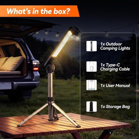 Telescopic Camping Light, 2000LM Rechargeable Camping Lantern Ultra Bright in Saudi Arabia