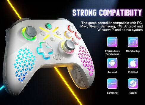 Nonbliep RGB Wireless for Xbox Controller, Compatible with Xbox Series X|S, Xbox One & Windows 10/11, Gaming Controller with Hall Trigger, Turbo, Macro, 3.5mm Audio Jack, Dual Vibration White in Saudi Arabia