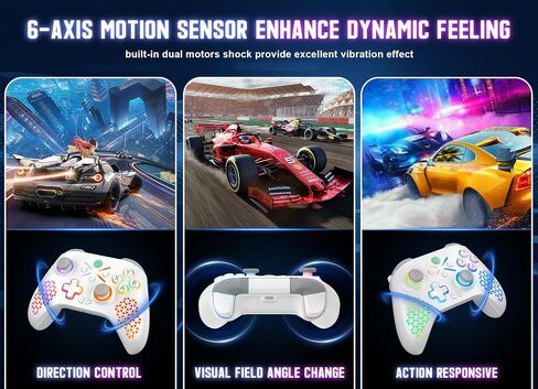 Nonbliep RGB Wireless for Xbox Controller, Compatible with Xbox Series X|S, Xbox One & Windows 10/11, Gaming Controller with Hall Trigger, Turbo, Macro, 3.5mm Audio Jack, Dual Vibration White in Saudi Arabia