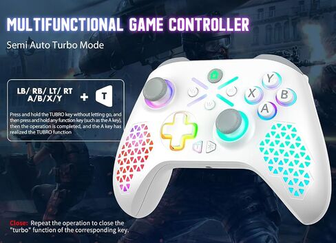 Nonbliep RGB Wireless for Xbox Controller, Compatible with Xbox Series X|S, Xbox One & Windows 10/11, Gaming Controller with Hall Trigger, Turbo, Macro, 3.5mm Audio Jack, Dual Vibration White in Saudi Arabia