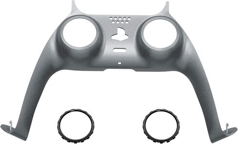 eXtremeRate Metallic Steel Gray Decorative Trim Shell Compatible with p s 5 Controller, DIY Replacement Clip Shell, Custom Plates Cover Compatible with p s 5 Controller with Accent Rings in Saudi Arabia