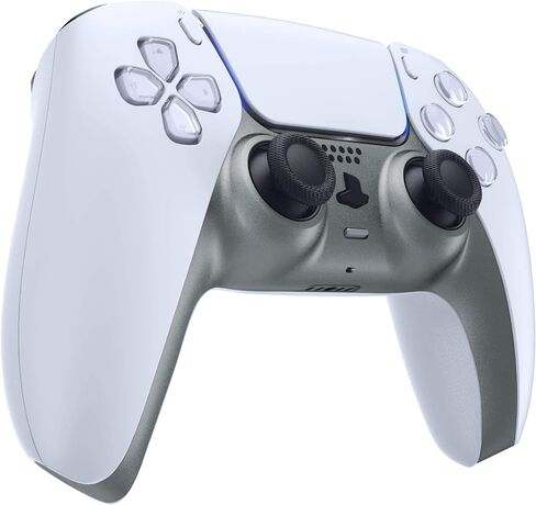 eXtremeRate Metallic Steel Gray Decorative Trim Shell Compatible with p s 5 Controller, DIY Replacement Clip Shell, Custom Plates Cover Compatible with p s 5 Controller with Accent Rings in Saudi Arabia