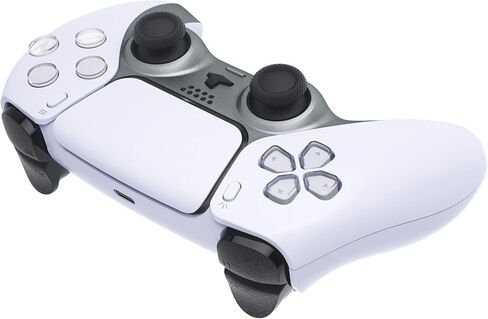eXtremeRate Metallic Steel Gray Decorative Trim Shell Compatible with p s 5 Controller, DIY Replacement Clip Shell, Custom Plates Cover Compatible with p s 5 Controller with Accent Rings in Saudi Arabia