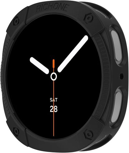 RICHONE Compatible with Samsung Galaxy Watch9/8 40mm Bumper Case, Rugged Case for Samsung Watch8/9 Military Grade Durable Protective Cover, Flexible Shock Proof, Black,40MM in Kuwait