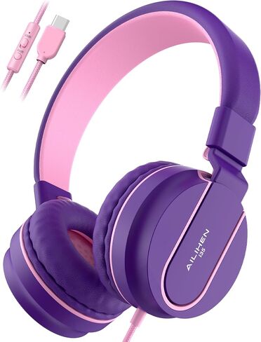 AILIHEN Upgrated USB C Headphones for Kids with Mic, Volume Limit 85dB/94dB in Kuwait