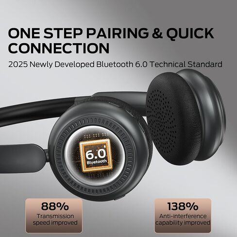 Oraolo N-Tune MINI 01 Wireless On-Ear Headphones, Bluetooth 6.0 Wireless Audio Gear, 50-Hour Continuous Playback, Ergonomic & Lightweight Construction, Hands-Free Telephony (Black) in Kuwait