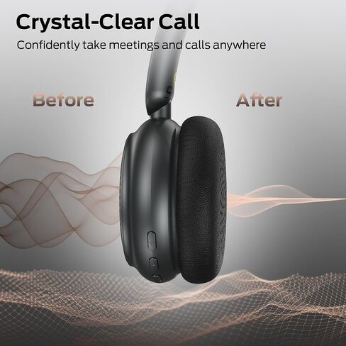 Oraolo N-Tune MINI 01 Wireless On-Ear Headphones, Bluetooth 6.0 Wireless Audio Gear, 50-Hour Continuous Playback, Ergonomic & Lightweight Construction, Hands-Free Telephony (Black) in Kuwait
