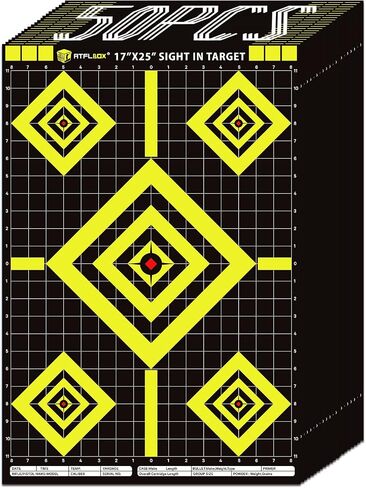 Atflbox Sight in Shooting Range Paper Target, 17X25 Inch High Visibility Target Paper for Indoor and Outdoor Shooting Practice, Suitable for Handgun, Pistol, Rifle, Airgun, Pellet BB Gun in Kuwait