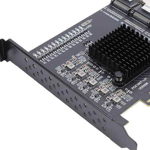 Cosiki PCIe to 4 Port Mini SAS SFF 8087 Adapter, 16 Port SA TA 3.0 Expansion Card, Mini SAS Host Adapter with Hot Swapping & NCQ Support, Ideal for 10, 11, 2003 & Systems in Kuwait