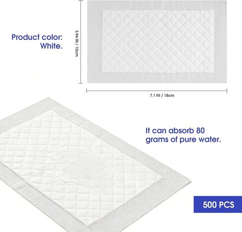 500 Pcs Meat Absorbent Pads 7.1 x 3.94 Inch, White Bulk Soaker Pad for Vacuum Sealer Bags for Meat Trays, Poultry & Fish in Saudi Arabia