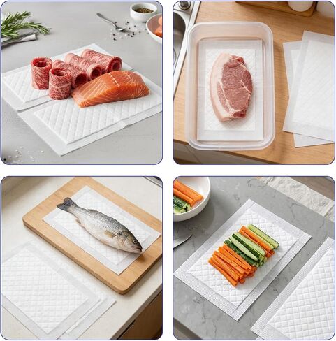 500 Pcs Meat Absorbent Pads 7.1 x 3.94 Inch, White Bulk Soaker Pad for Vacuum Sealer Bags for Meat Trays, Poultry & Fish in Saudi Arabia