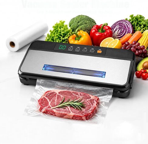Vacuum Sealer Machine, Food Vacuum Sealer with Visual Window – See-Through Design for Easy Bag Alignment, Automatic Food Sealer with Built-in Bag Storage & Cutter, Dry & Moist Food Modes in Kuwait