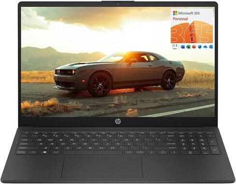 HP 15.6" Portable Laptop (Include 1 Year Microsoft 365), HD Display, Intel Quad-Core N200 Processor, 8GB RAM, 128GB PCIe SSD, Wi-Fi 6, Webcam, HDMI, Numeric Keypad, Windows 11 Home, Glimmer Garnet in Kuwait