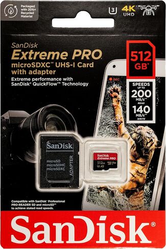 SanDisk MicroSDXC 512GB Extreme Pro Memory Card for GoPro Action Cameras in Kuwait