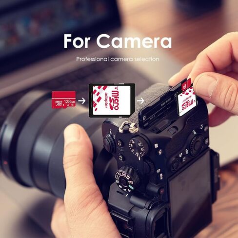 128GB Micro SD Card C10 U3 V30 A2 4K Video for Dash Cam Security Camera Smartphones Tablets & Gaming, High Speed Memory Card （Red in Kuwait