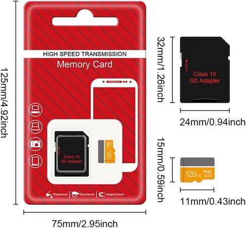 128GB SD Card, High Speed 4K Video for Dash Cam, (Yellow) in Kuwait
