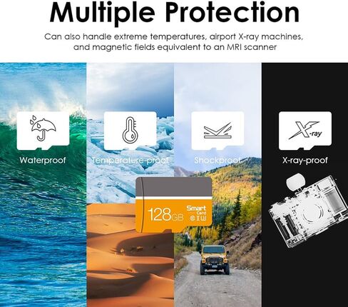 128GB SD Card, High Speed 4K Video for Dash Cam, (Yellow) in Kuwait