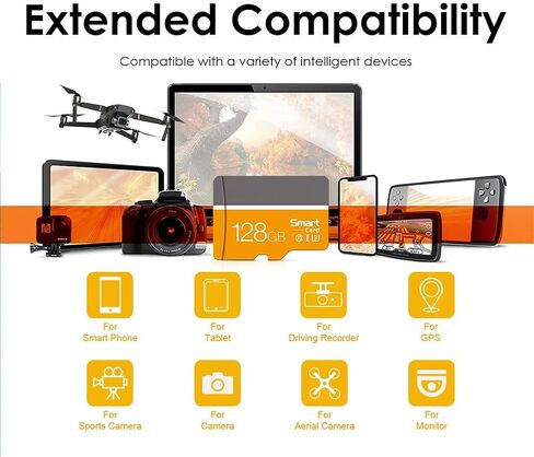 128GB SD Card, High Speed 4K Video for Dash Cam, (Yellow) in Kuwait