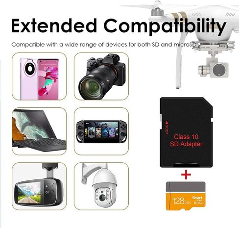 128GB SD Card, High Speed 4K Video for Dash Cam, (Yellow) in Kuwait