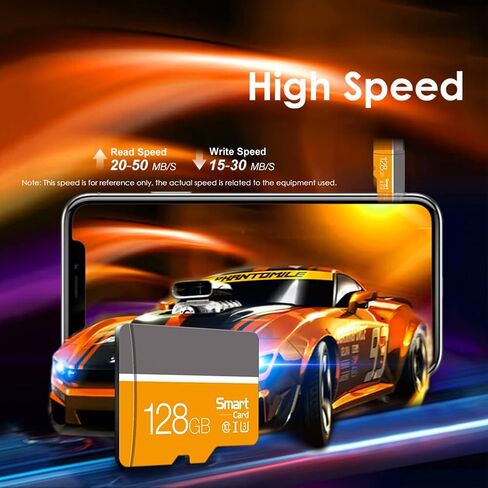 128GB SD Card, High Speed 4K Video for Dash Cam, (Yellow) in Kuwait