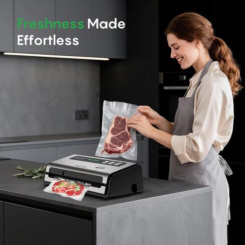 FRESKO Professional Vacuum Sealer V6 with Built-in Bag Roll Storage & Cutter, 2 Rolls Bags Included in Kuwait