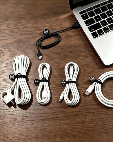 Magnetic Cord Organizer Cable Cord Organizer Magnet Clips Design Patented Silicone Twist Tie Strap Holder Cord Wrap Keepers Reusable Multi-Purpose Home Office School Gifts 10 Pack Black in Kuwait