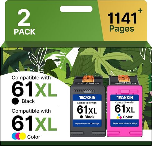 61XL Ink Cartridge Replacement for HP Ink 61 for HP 61 Ink Cartridge Combo Pack Fit for HP Envy 4500 5530 4501 4502 DeskJet 1000 1010 1510 2050 2510 2540 OfficeJet 2620 4630 (1 Tri-Color, 1 Black) in Kuwait