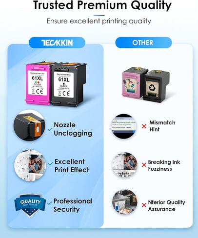 61XL Ink Cartridge Replacement for HP Ink 61 for HP 61 Ink Cartridge Combo Pack Fit for HP Envy 4500 5530 4501 4502 DeskJet 1000 1010 1510 2050 2510 2540 OfficeJet 2620 4630 (1 Tri-Color, 1 Black) in Kuwait