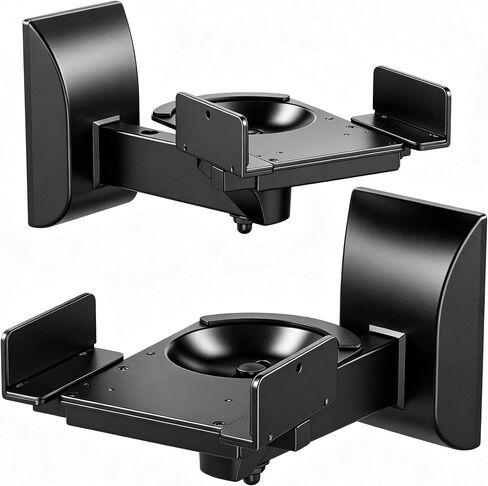 XINLEI 2PC Speaker Wall Mount Bookshelf Speaker Stand Surrounding Sound Bracket Swivel & Tilt for Living Room, Studio Monitor Hold Up to 55 Lbs SPM201 in Kuwait