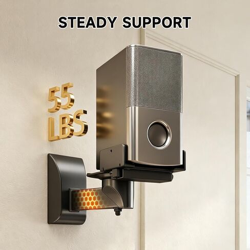 XINLEI 2PC Speaker Wall Mount Bookshelf Speaker Stand Surrounding Sound Bracket Swivel & Tilt for Living Room, Studio Monitor Hold Up to 55 Lbs SPM201 in Kuwait