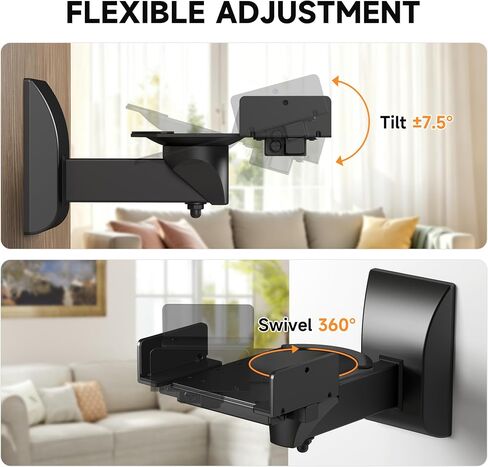 XINLEI 2PC Speaker Wall Mount Bookshelf Speaker Stand Surrounding Sound Bracket Swivel & Tilt for Living Room, Studio Monitor Hold Up to 55 Lbs SPM201 in Kuwait