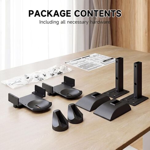 XINLEI 2PC Speaker Wall Mount Bookshelf Speaker Stand Surrounding Sound Bracket Swivel & Tilt for Living Room, Studio Monitor Hold Up to 55 Lbs SPM201 in Kuwait